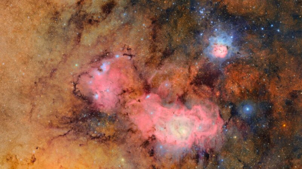 Image of nebulae thousands of light-years away, captured by the Rubin telescope using 678 combined photos.