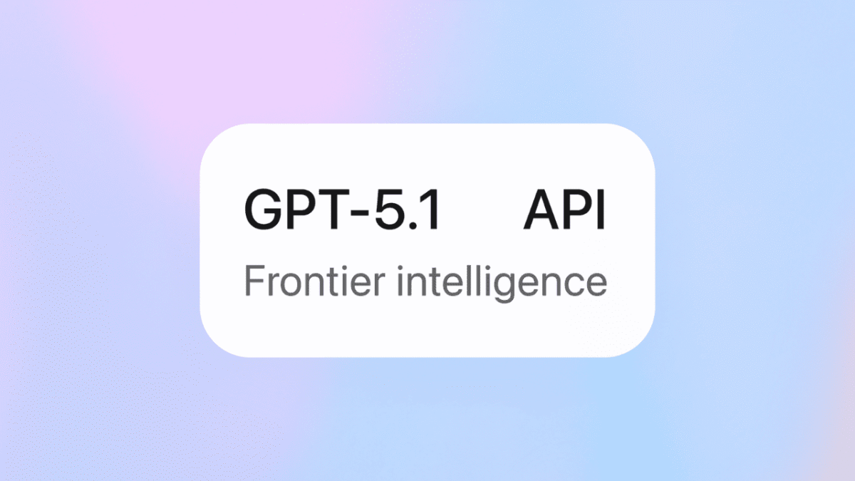 ChatGPT 5.1 API banner showcasing frontier intelligence on a soft gradient background