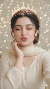 cute girl pose created with Gemini AI, featuring aesthetic poses like wink, kiss, heart hands, angel halo, floral crown and soft pastel backgrounds trending on Instagram in 2025