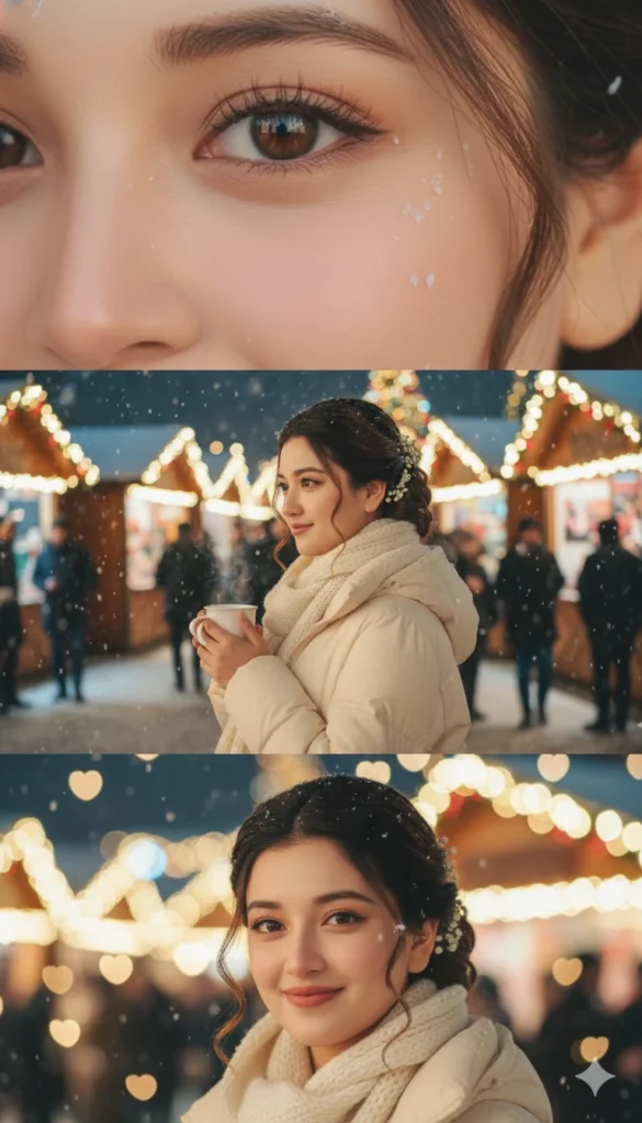 A cinematic single portrait created using a 3 Layer Gemini AI photo editing prompt, featuring soft aesthetic lighting, detailed facial features, and a viral 2025 Instagram-style look.