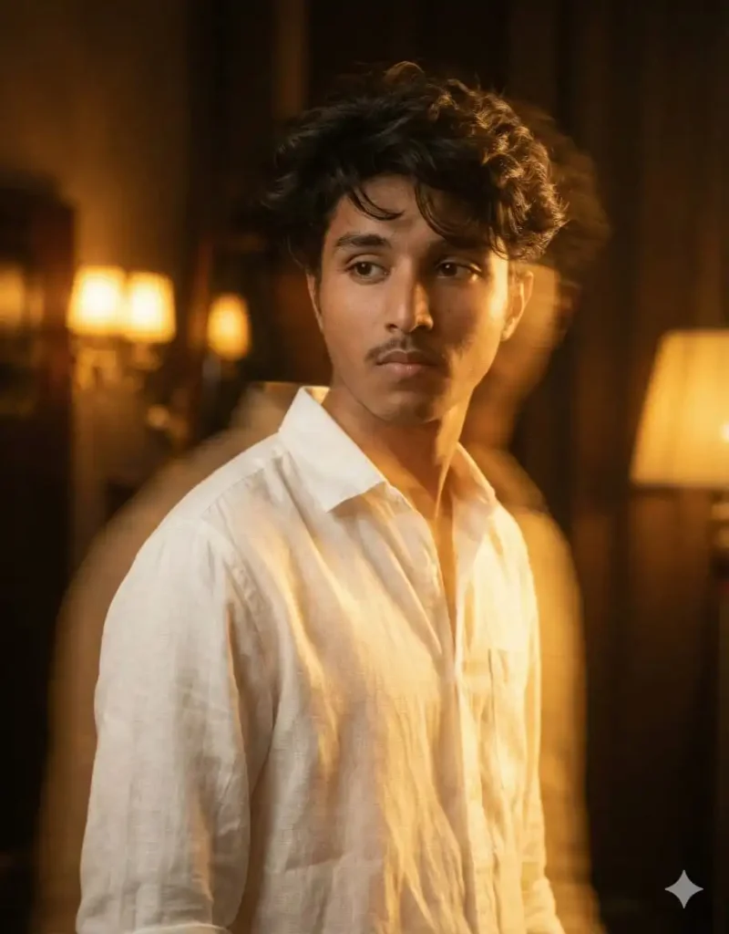 Cinematic Motion Blur Shot with Trending Gemini AI 90s Style Photo Prompt featuring a Boy