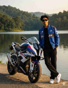 Google Gemini AI Superbike Photo Editing Prompts for Boys casual biker pose