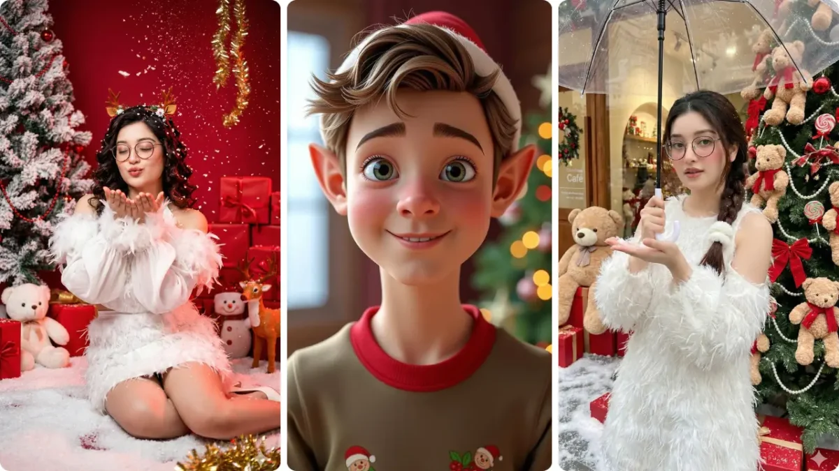 Christmas Photo Prompts for 2025 featuring AI-generated creative and cinematic Christmas photo ideas