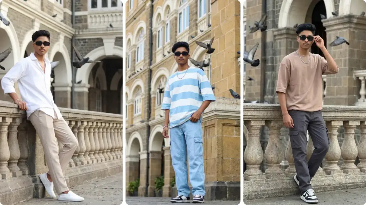 Collage of three boy fashion portraits in white shirt, blue striped T-shirt, and beige T-shirt – reference for 5 Gemini AI Photo Editing Prompts for Boys 2025. Scipuz