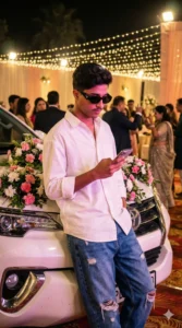 Wedding Photo Prompts for Boys capturing a candid groom moment at a wedding event with natural lighting