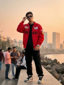 Mumbai Marine Drive AI Photo Editing Prompt for Boys