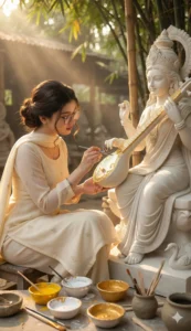 ChatGPT Saraswati Puja AI Photo Prompt For Girls