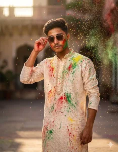 Trending Holi AI Photo Editing Prompts for Boys