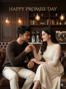Cinematic couple Promise Day AI photo editing prompt showing romantic hand-holding moment