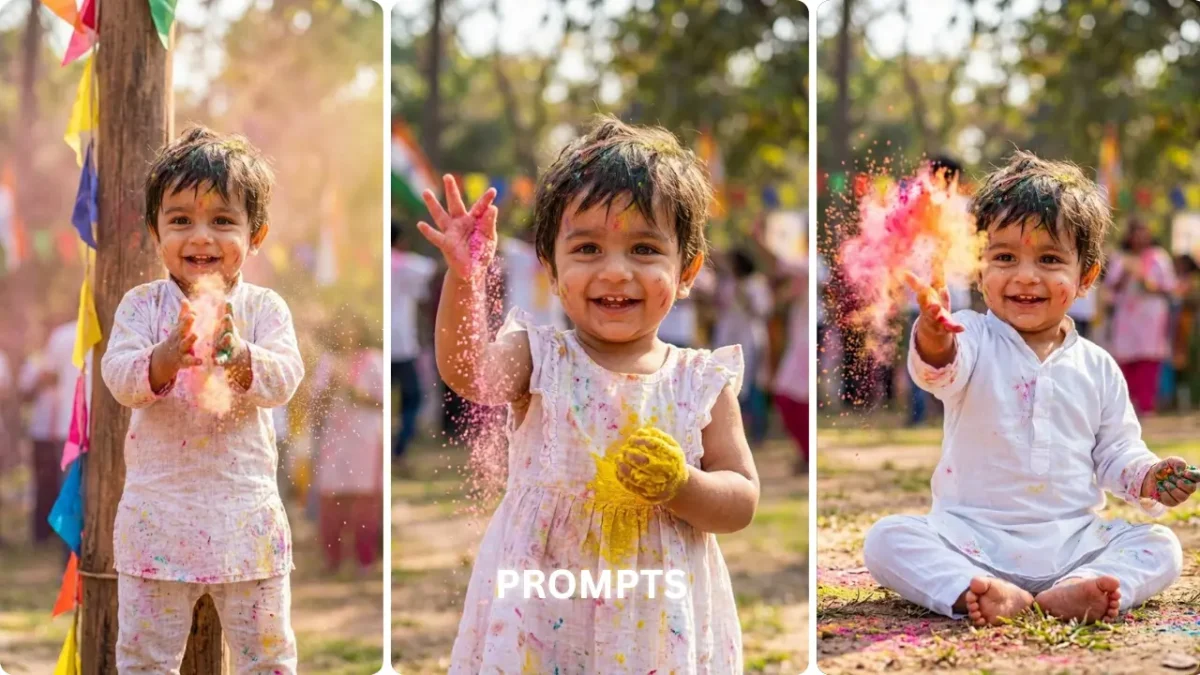 Latest Google Gemini Holi AI Photo Editing Prompts For Baby Boy And Girl 2026