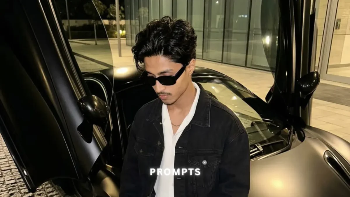 Luxury Car AI Photo Editing Prompt for Boys 2026 stylish man standing near luxury sports car cinematic night shot