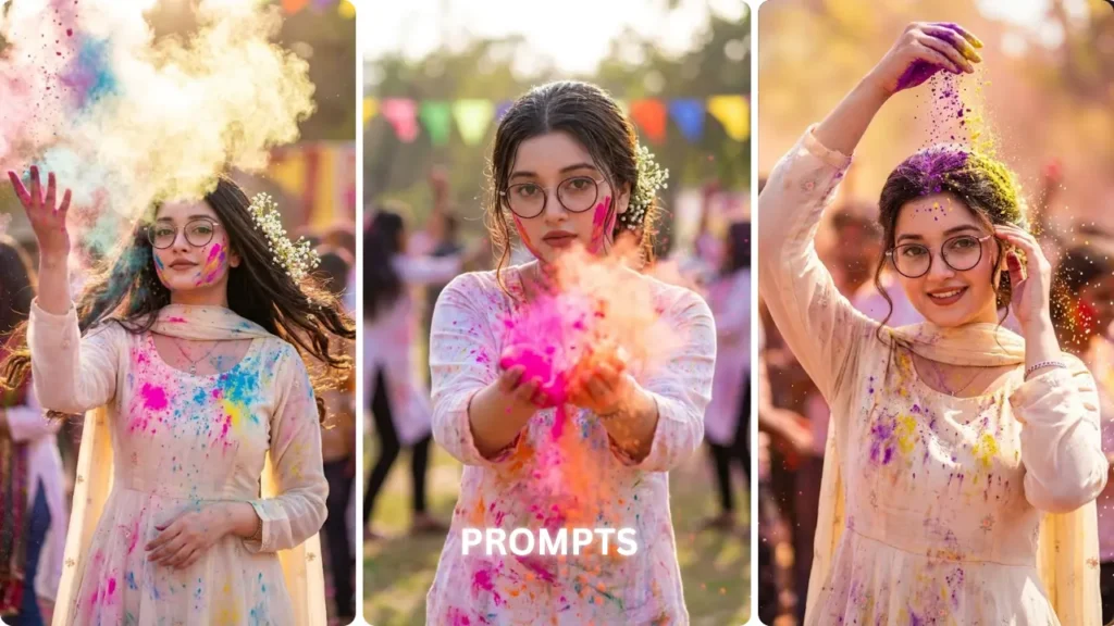 Trending Holi AI Photo Editing Prompts for Girls 2026: Cute, Classy & Colourful Vibes