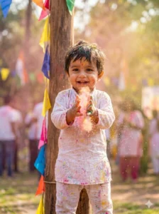 Latest Holi AI Photo Editing Prompts For Baby Boy