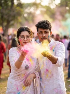 Google Gemini Holi AI Photo Editing Prompts for Couple 2026