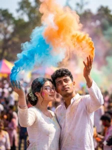 Latest Holi AI Photo Editing Prompts for Couple