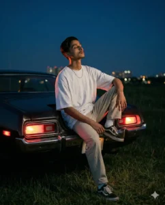 Google Gemini car AI photo editing prompts for boys 2026 cinematic night car photos using own photo