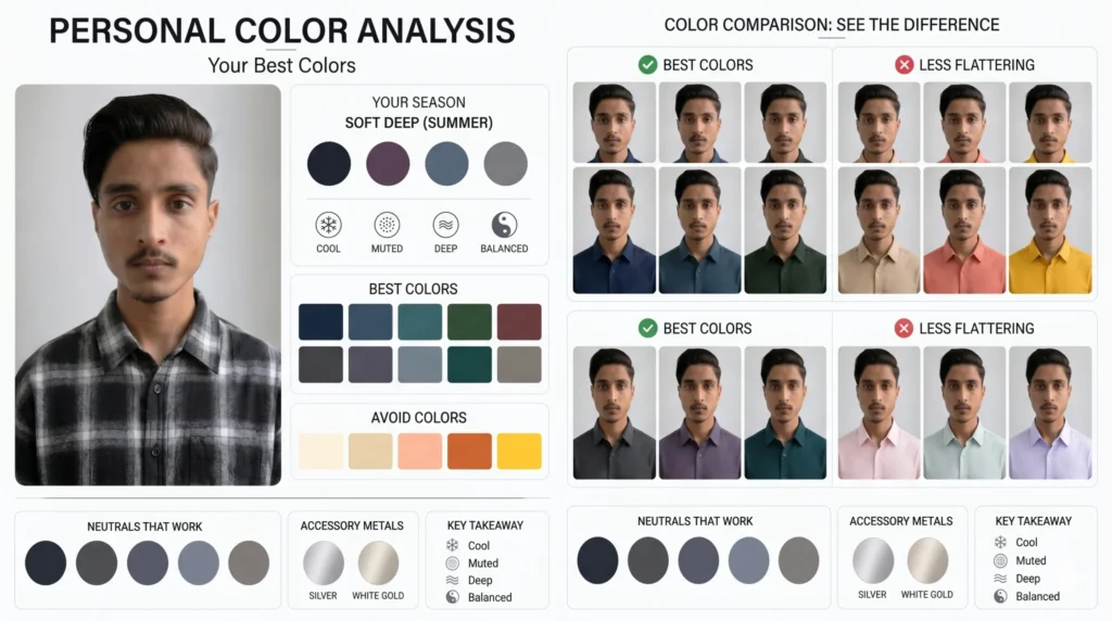 Skin Tone Colour Analysis Infographic Style: AI Photo Editing Prompt 2026
