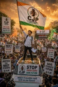 CJP Party NEET Protest AI Photo Prompt massive student movement India