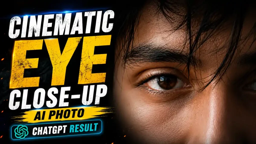 Cinematic Eye Close-Up AI Photo Prompt: Create Viral DSLR Macro Portrait Using ChatGPT (Boy & Girl)