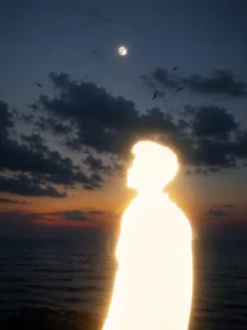 Glowing Silhouette AI Photo Prompt