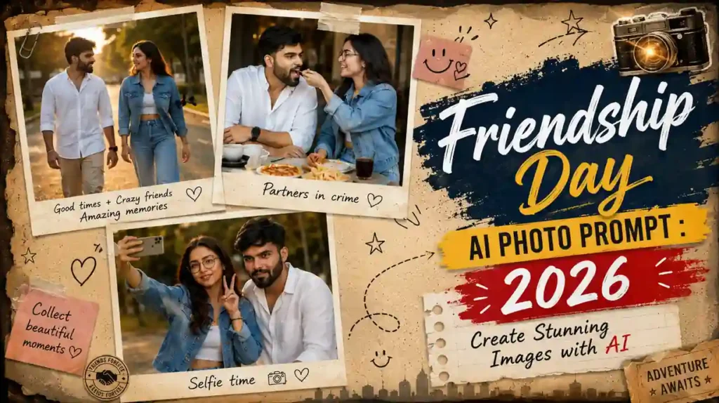 Friendship Day 2026 AI Photo Prompt: Create Viral Scrapbook Collage Using ChatGPT (Boy and Girl)