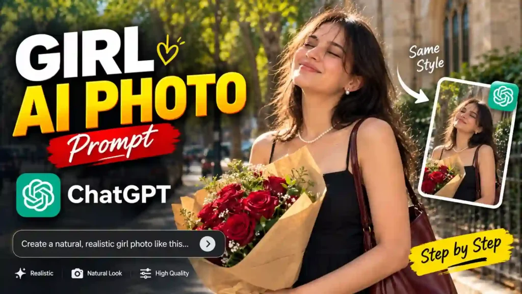 Candid Street Portrait With Roses AI Prompt: Create This Viral Sunshine Shot Using ChatGPT (Boy & Girl)