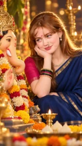 Ganesh Utsav AI Photo Prompt for Girls