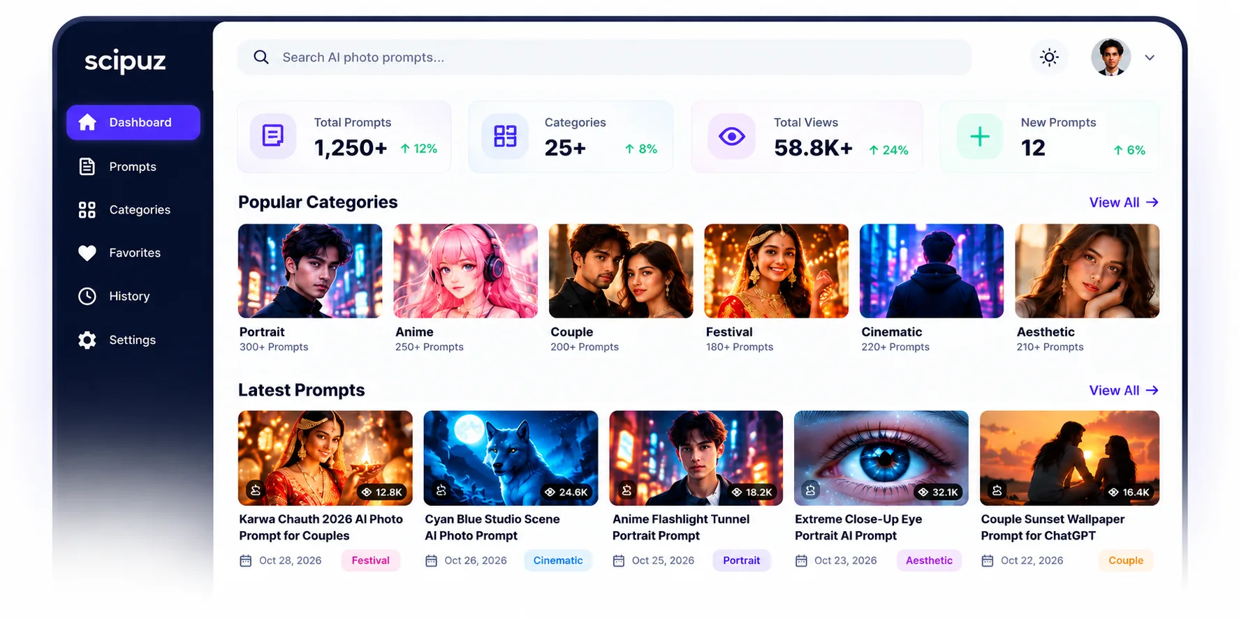 scipuz-dashboard Top AI Photo Prompt